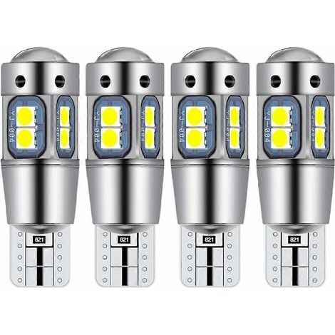 Ampoule LED T10 W5W pour plafonnier de voiture, éclairage intérieur LED de nuit, idéale pour l'éclairage de plaque d'immatriculation, les feux de position latéraux et les plafonniers (4 pi) (1/5)