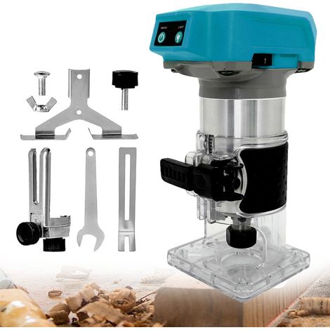 Teetok – Outil de toupie électrique sans fil 850W – Moteur sans balais – Vitesse 30 000 tr/min – Diamètre de pince 6,35 mm – Pour bois dur