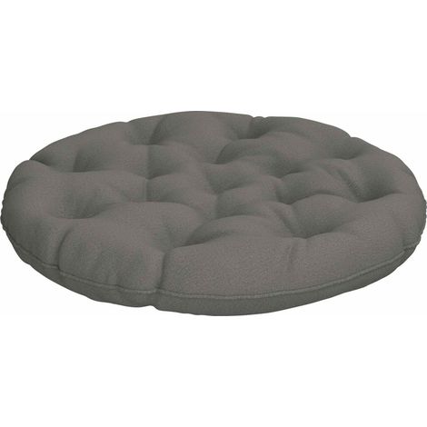 Coussin d'assise pour chaise suspendue rond 100 % polyester résistant aux UV déhoussable Gris (1/5)