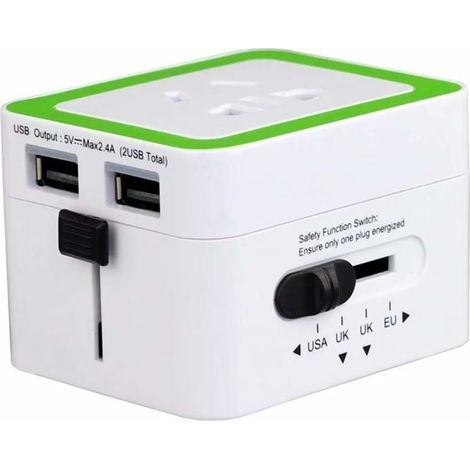 International Converter, USB Power Adapter for Various Countries, Universal Travel Device, USB Fast Charging Function (1/5)