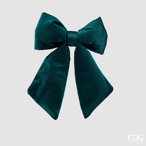 EDG Enzo De Gasperi Fiocco Natale Velluto H 38 Cm L 27 Cm Green (1/3)