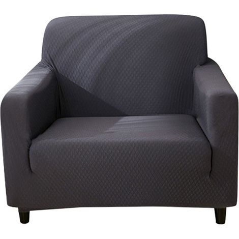 Housse de canapé extensible imperméable et antipoussière pour fauteuil, tissu polyester élastique gris foncé, protection durable (1/5)