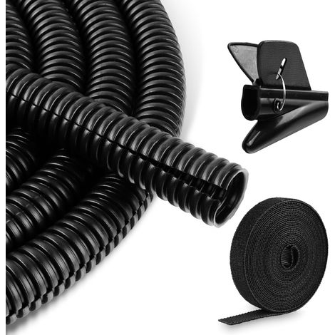Gaine Electrique 10FT Gaine Ondulée Flexible Protection Cache Tube Annelé pour TV, PC, Maison, Bureau et Jardin, Offre Une Protection Contre Les Animaux de Compagnie de Mâcher Les Câbles (1/5)