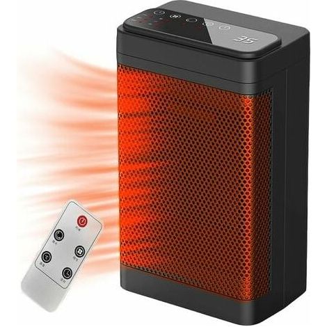 2000W Heizlüfter Heatwave Heizgerät Elektrischer Badheizer Keramik Badheizer 2-stufig - Energiesparend & Leise (1/4)