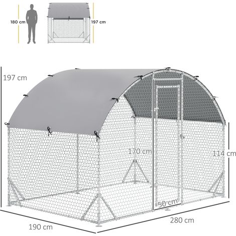 Gehege für Kleintiere, Outdoor-Freilaufgehege für Hühner, Kaninchen, Enten, stabile Konstruktion, Stahl und Oxford-Stoff (1/5)
