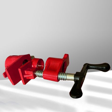 Abrazadera robusta de 3/4" para sujetar tuberías, fabricada en hierro fundido maleable, peso 1120 g, mango ergonómico para herramientas de carpintería y bricolaje. (1/5)