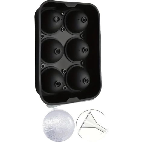Stampo per gelato, in silicone flessibile, con 6 scomparti, 6 scomparti rotondi (1/2)
