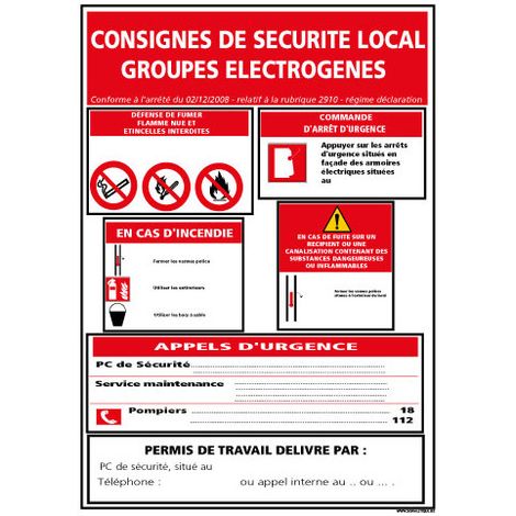 Panneau - Consignes danger électrique (A0584) - Adhésif - 210 x 300 mm
