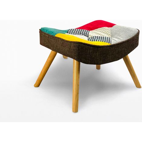 Poggiapiedi pouf patchwork design moderno Solum