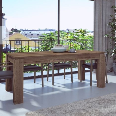 Mitepek – Table extensible en noyer – Rallonge centrale intégrée 45 cm – Dimensions 190x90x76 cm – Convient pour 8-10 personnes (1/5)