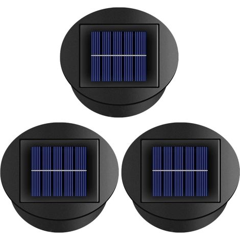1 Couvercle supérieur pour lanterne solaire, Panneau LED étanche IP55, Boîtier de batterie rond, Pour jardin et extérieur (1/5)