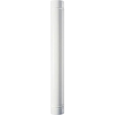 Tubo in acciaio smaltato porcellanato bianco per stufe a legna - Ø10x100 cm (1/4)