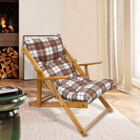 Fauteuil inclinable en hêtre Amalfi – Rembourrage en mousse de polyuréthane – 4 positions – Dimensions 108x65x60cm – Couleur marron – Mediawave Store