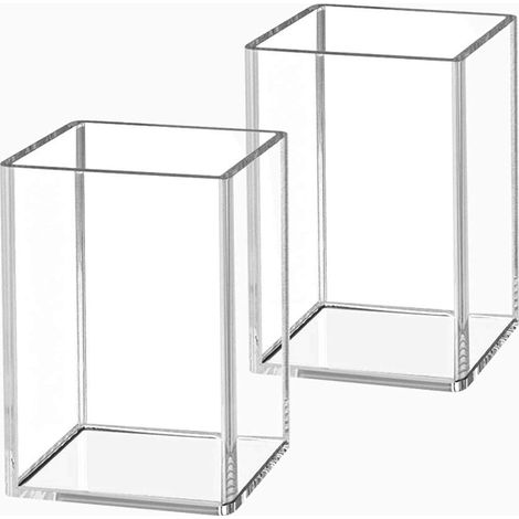 Porte-Crayons - Acrylique Transparent - Pour Bureau École Coiffeuse - Lot de 2 (1/5)