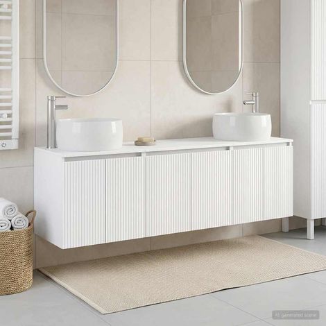 vidaXL Bathroom Cabinet Set 3 pcs White 161.5 x 44.5 x 80 cm (1/5)