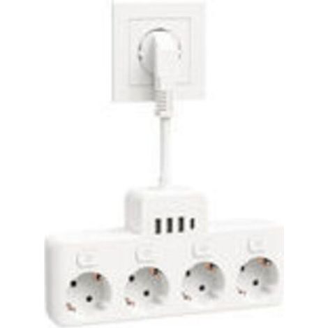 Multiprise avec USB C, Multiprise 4 Prises avec Interrupteur Individuels, Protection Contre Les Surtensions, 4000W 16 A (1/5)