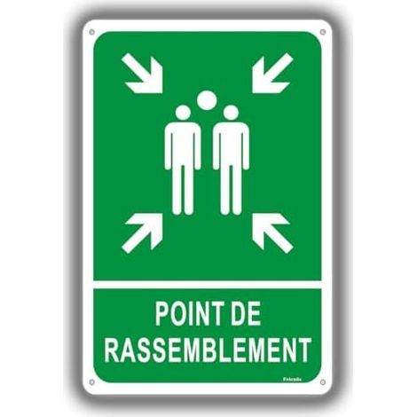Montagepunkt-Schild für den Innen- und Außenbereich, 20 x 30 cm, Sicherheitsaluminium, wasserdicht, vorgebohrt für einfache Montage, Montage01 - (1/5)