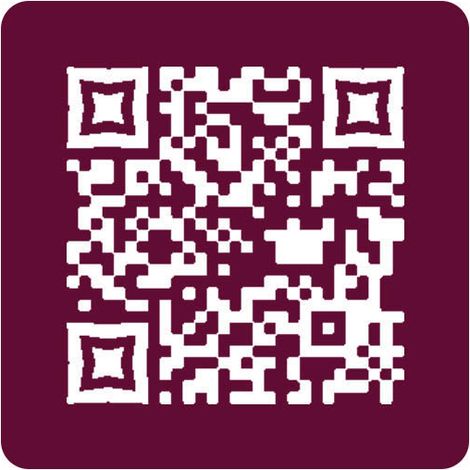 Menu sans contact pictogramme carré QR Code pour présentation menu hôtel restaurant - Couleur bordeaux (1/3)