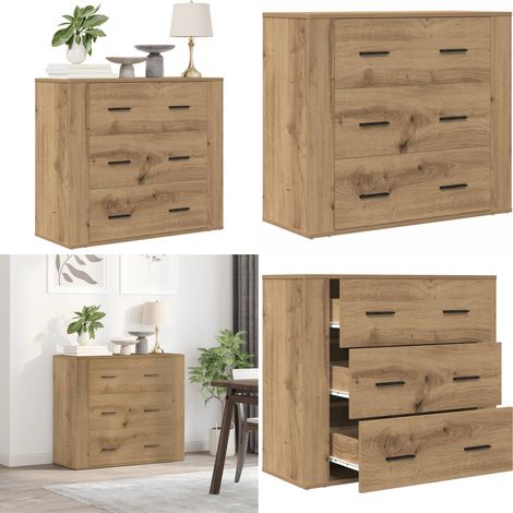 vidaXL Sideboard Artisan-Eiche 80x33x70 cm Holzwerkstoff (1/5)