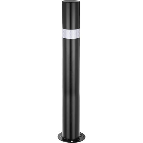 PrimeMatik - Borne en acier avec base clouée amovible 76x600mm noir (1/5)