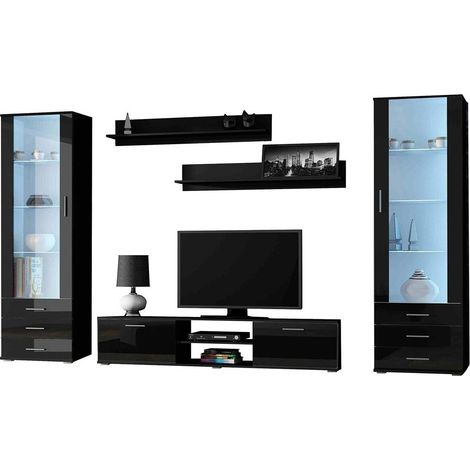 Ensemble de salon Tornola 109, Noir + Noir brillant (1/5)