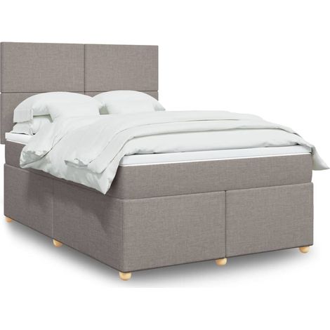 Boxspringbett mit Matratze Taupe 140x200 cm Stoff