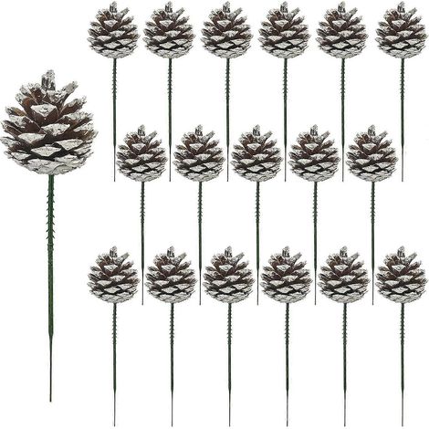 Fournitures pour la confection de couronnes de Noël : pommes de pin naturelles, baies rouges, branches de pin artificielles, tranches de citron séchées, bâtons de cannelle, guirlande en vrac pour les (1/5)
