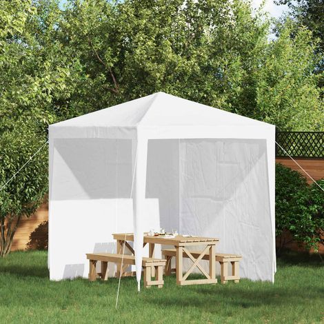 vidaXL  Party Tent Sidewall  2 pcs White 200 x 195 cm PE and Steel