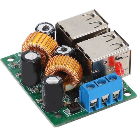 4-Port-USB-Port-Stromwandlerplatine, Abwärtswandlermodul, DC 12 V, 24 V, 40 V auf 5 V, 5 A (1/5)