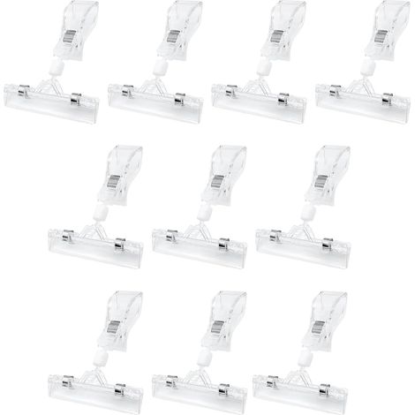10 Pièces Plastique Rotatif Clip,Porte Etiquette Prix Rotatif,Porte Étiquette de Prix Clips,Rotatifs de Étiquette de Prix,Clair Affichage de Magasin Prix,Étiquette Présentoir Bureau Porte Pince