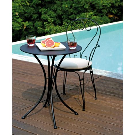 Tavolino in ferro nero Ø 60 cm MALIGI HOME MG/OTTANIO Nero (1/2)