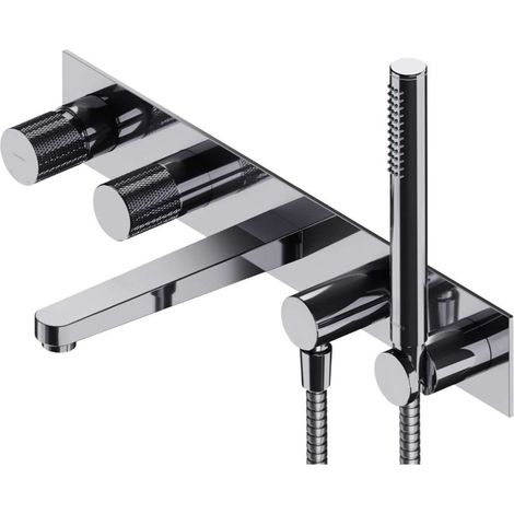 OMNIRES Contour - Unterputz-Badewannenarmatur, 5-Loch-Montage, mit Einbaukörper, mit Zubehör, Chrom CT8037-1CR (1/2)
