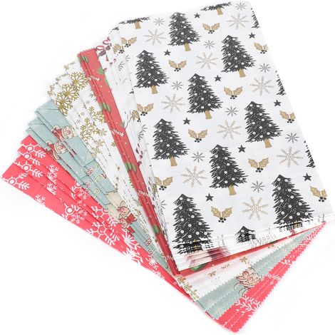 Lot de 24 sachets d'emballage de Noël avec autocollants pour friandises et biscuits, réutilisables pour loisirs créatifs (1/5)