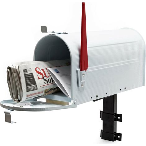 Cassetta postale americana Cassetta postale design americano palo di montaggio a parete bianco 160000333