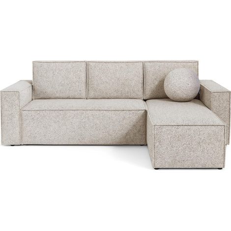 Cube Melange Ecksofa mit Schlaffunktion – Stoff Puente 06 Melange, Liegefläche: 204×144 cm , robuste & strapazierfähige Polsterecke, großes Ecksofa, (1/5)