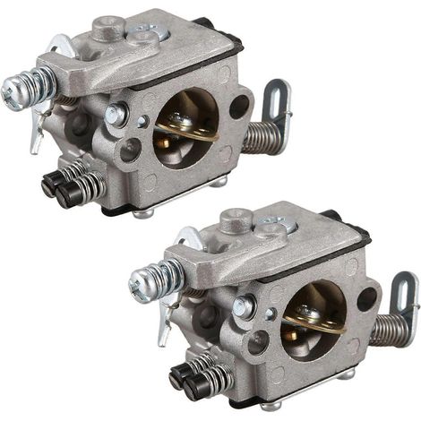 2 carburateurs pour tronçonneuses STIHL 025 023 021 MS250 MS230 Zama, compatibles Walbro, couleur argent. (1/5)