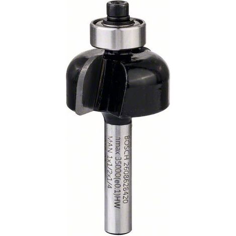Bosch Hohlkehlenfräser  1/4"  R1 6,3  mm Ø  25,4 mm  L 12,7  mm G  54 mm  - 2608628420 (1/5)