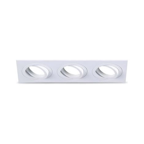 Support de spot rond triple blanc Orientable 258x93 mm Miidex Lighting®