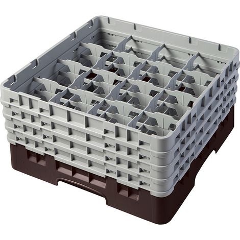 Casier de lavage haut max 21.5 cm - 50 x 50 x 26.7 cm - Brun - Lot de 2 - Cambro