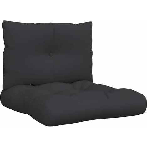 Maison Exclusive - Coussins de palette lot de 2 noir tissu