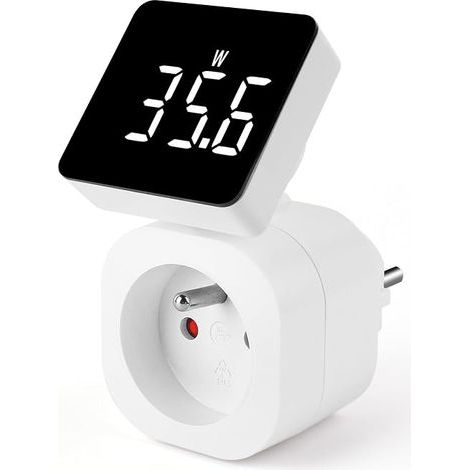 Electric Meter Wattmeter Socket Energy Meter with LCD Rotating Large Size Electric Energy Meters with Modes for Monitoring Power kWh Energy Voltage Current and Cost