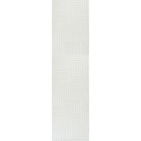 Alfombra para salón estilo moderno forma rectangular jacquard 80 x 300 cm pelo corto blanco crema Tamirel (1/5)
