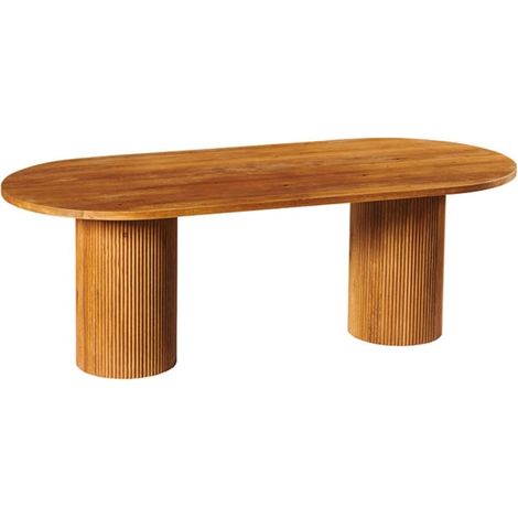 Table salle manger ovale bois massif chêne huilé rétro 220cm WINTON Casita (1/5)