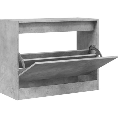 Maison Exclusive - Scarpiera Grigio Cemento 80x34x63 cm in Legno Multistrato