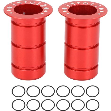 Steckachsenadapter für Rennrad-/Mountainbike-Naben, 15 mm auf 12 mm, vorne, rote Aluminiumlegierung (1/5)