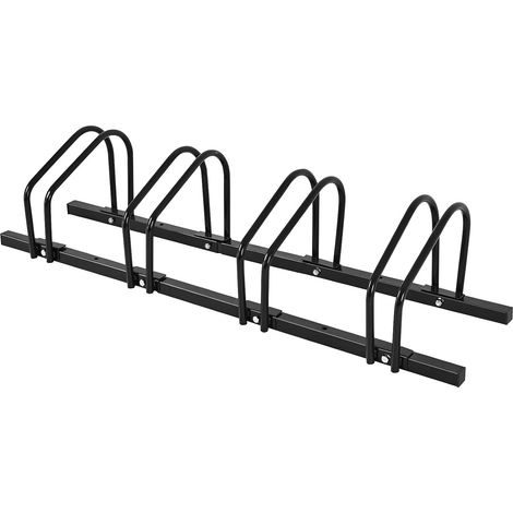 COSTWAY Aparcabicicletas para 4 Bicicletas, Portabicicletas para Acrobacias, Aparcabicis para Casa Jardín Pasillo Garaje (negro, 4 bicicletas) (1/5)