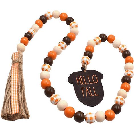 Guirlande décorative de perles en bois pour style champêtre, 3 pièces à suspendre (1/5)