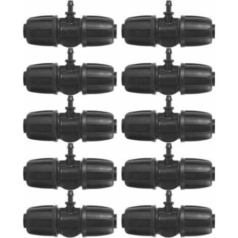 16mm à 4/7 Garden Lock Connecteurs en T Barbelés, 10pcs/Set Connecteurs pour PE Hose Garden Irrigation System (1/4)