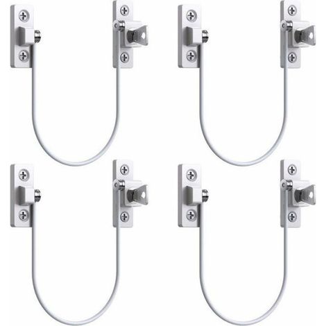 Entrebâilleur De Fenêtre - Câble De Sécurité - Pour Fenêtres UPVC - 4 Pièces (1/4)