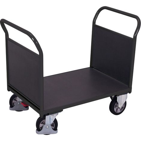 VARIOfit Doppel-Stirnwandwagen mit Siebdruckplatte 1000kg Tragkraft 1195x800mm Anthrazitgrau RAL 7016